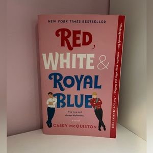 “Red, White, and Royal Blue book. In very good condition
